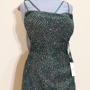 ALYCE short cowl neck strappy back dress in pine size 0